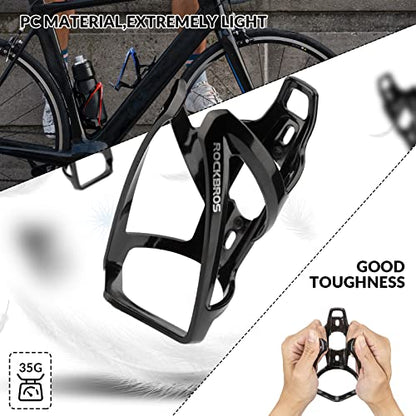 ROCKBROS Bike Water Bottle Holder Ultra-Light Bicycle Bottle Cages with Screws Tool, Universal Bike Cup Holder Rack for Road MTB Bikes… - color: Black, size: Standard