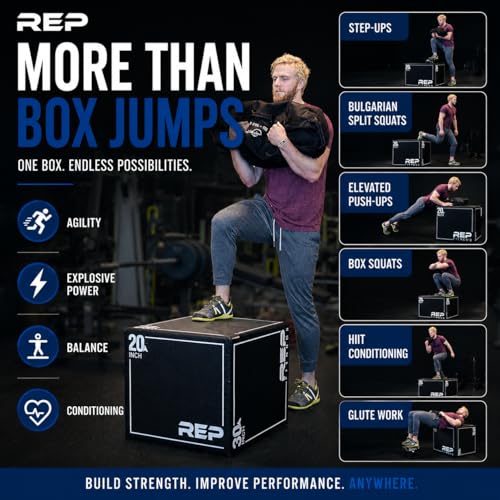 REP Soft Plyo Box | 3-in-1 Foam Jump Box | 3 Size Options 16", 20", 24" | Plyometric Training Platform | Home Gym Equipment | Non-Slip Step Block | Adjustable Workout Box | CrossFit Jump Tool - style: Large - 30/24/20 inch