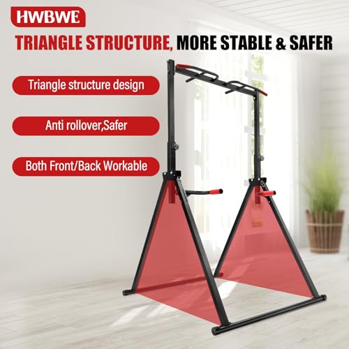 Foldable Power Tower Dip Station Pull Up Bar Station,Adjustable Multifunction Training Fitness Equipment for Home Outdoor Triangular