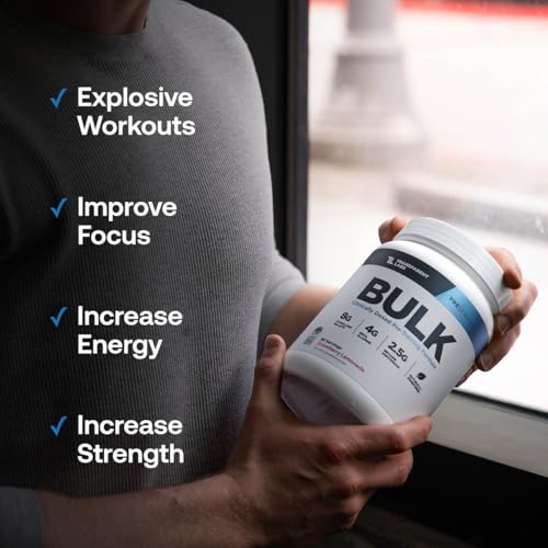 Transparent Labs Bulk Pre Workout Powder - Naturally Sweetened Preworkout for Men & Women, Pre Work Out for Muscle Building & Strength w/Beta Alanine & BetaPure - 30 Servings, Strawberry Lemonade