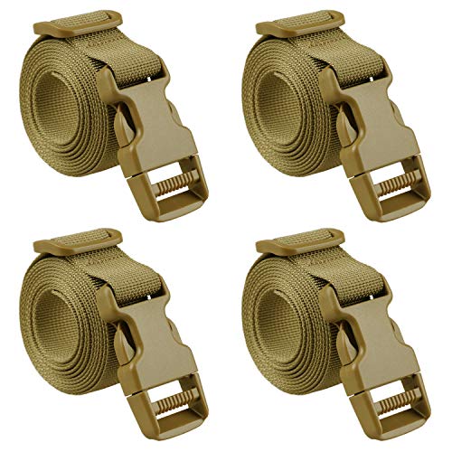 MAGARROW 24" 40" 60" 100" Strap Buckle Packing Straps Adjustable 1-Inch Belt - color: Tan (4-Pack), size: 1" Wide - 40" Long