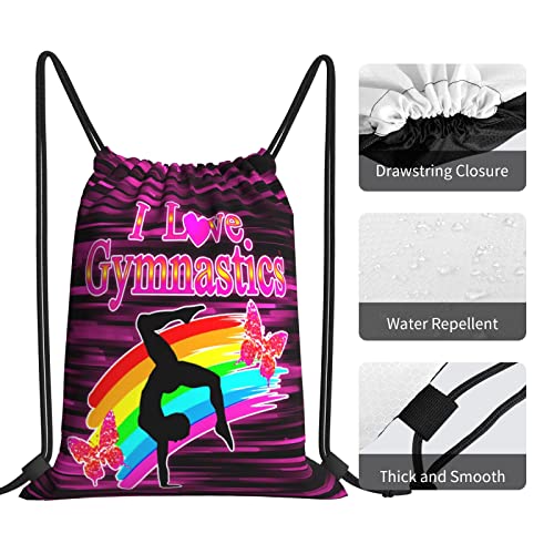 Gymnastics Drawstring Backpack Gym String Bag Drawstring Sackpack Sport For Womens Mens - color: A6 Gymnastics
