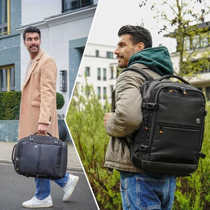 Swissdigital Design Travel Laptop Backpack 43L with USB Charging Port,TSA Friendly Flight Approved Carry-on Luggage Hand,Business Rucksack,Large Weekender Bag Fits 17 Inch Laptop Black | SD1748-01 - color: Black