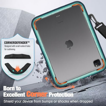 MoKo 9-11 Inch 360° Protective Tablet Sleeve Bag, Fits iPad Air M3 11, 5/4th 10.9, iPad A16 10/9/8/7th 10.2, iPadPro 11 Inch, Tab S8/S9 11, Multifunctional Bag with Shoulder and Headphone Port, Black - color: Black, style: 9-11 Inch