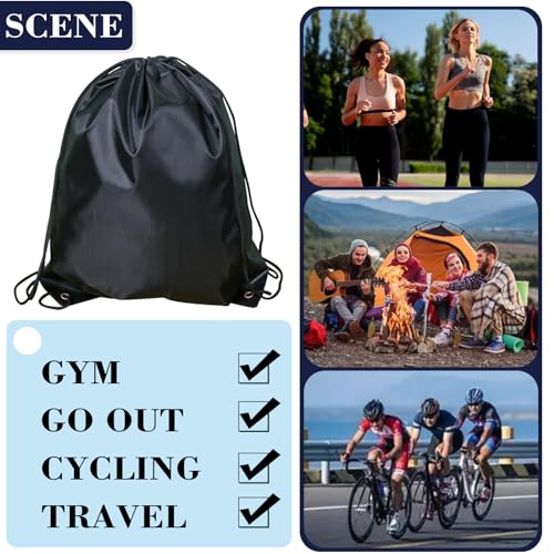 Drawstring Backpack 4PCS Bulk String Backpack Drawstring Bags Sport Gym Cinch Bag Nylon String Bag for Women Men (4PCS) - color: 4 Colors Style 1