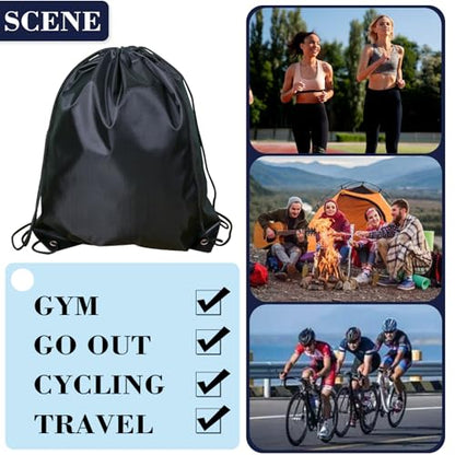 Drawstring Backpack 4PCS Bulk String Backpack Drawstring Bags Sport Gym Cinch Bag Nylon String Bag for Women Men (4PCS) - color: 4 Colors Style 1