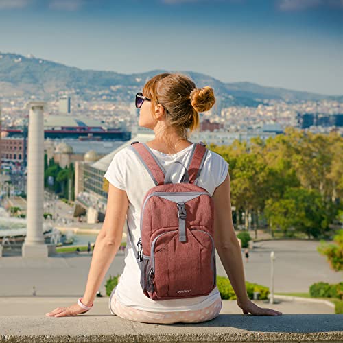 G4Free Mini 10L Hiking Daypack Small Hiking Backpack Cycling Compact Shoulder Backpack Outdoor for Men Women - color: Brick Red