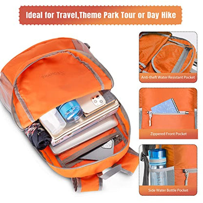ZOMAKE Ultra Lightweight Hiking Backpack 20L, Packable Small Backpacks Water Resistant Daypack for Women Men(Orange) - color: Orange