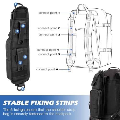 Jueachy Strap Shoulder Molle Accessories Pouch: Tactical Backpack Pocket Attachment Storage Phone Flashlight EDC - size: 2PCS