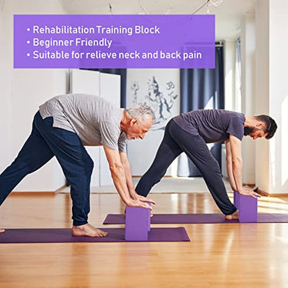 Wettarn 6 Pack Yoga Blocks 9 x 6 x 4 Inch EVA Foam Lightweight Non Slip Yoga Props for Pilates Stretching Meditation