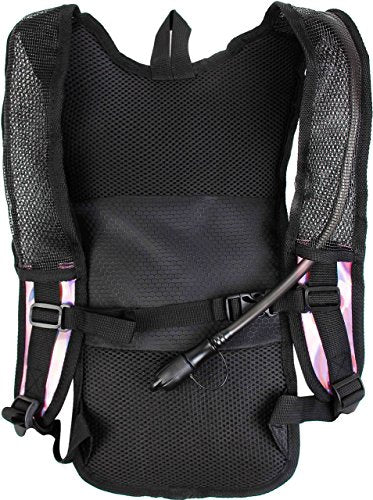 Sojourner Rave Hydration Pack - Hydration Backpack - Hydropack with 2L Bladder - Water Backpack for Festivals, Hiking, Running, Biking and More - color: Holographic - Pale Pink