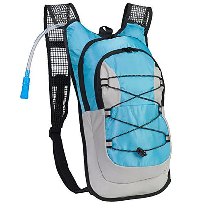 Black Mountain Products Hydration Pack - 2 Liter Water Bladder with Extra Large Storage Compartment - color: Blue
