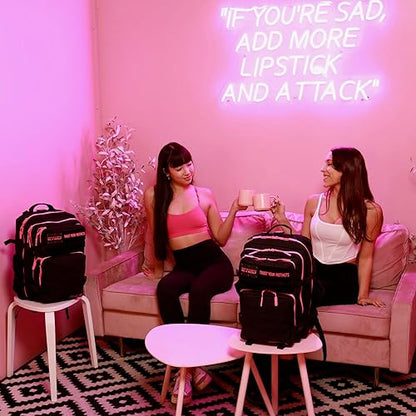 WOLFpak 35L Tactical Gym Backpack (Black Neon Pink) Durable 1000D Waterproof Oxford Material with MOLLE Webbing, Laptop Pocket & Dual Cup Holders, Durable Fitness/Travel/Military Daypack - color: Black Neon Pink