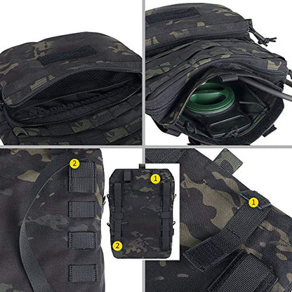 EXCELLENT ELITE SPANKER Tactical MOLLE Hydration Pack for 3L Hydration Water Bladder Molle Vest Accessory - color: Multcam Black