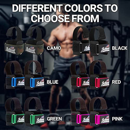 Schiek Sports Model 1000-DLS Deluxe Dowel Lifting Straps - color: Red
