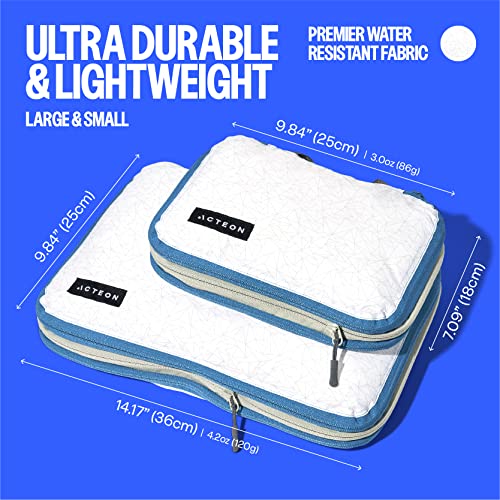 Acteon Compression Packing Cubes - 2 Pack Clean Dirty Separate Zipper - Lightweight Travel Packing Cubes for Luggage - Suitcase Organizer Travel Cubes - Large Small Laundry for Clothes Shoes Makeup - color: Concourse