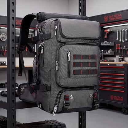 Travel Backpack with Shoe Compartment, Large Carry On Laptop Backpack, Water Resistant Weekender Bag for Men Women (Grey, Grey) - color: Grey