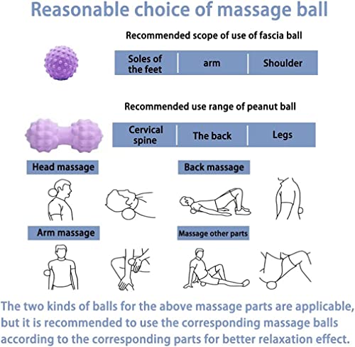 Peanut Massager Ball Set, Double Lacrosse Massage Ball and Mobility Ball for Physical Therapy, Myofascial Deep Tissue Trigger Point Massage Tool for Neck, Shoulder, Back, Legs, Hips (Purple) - color: Purple