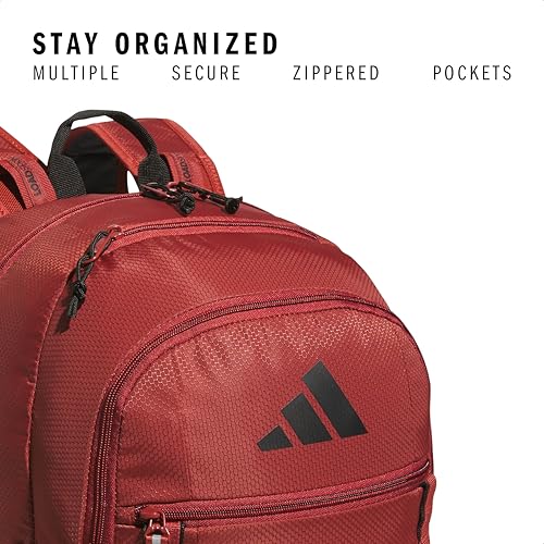 adidas Excel 7 School Backpack for Laptop, Gym and Travel, 34L, Preloved Ruby Red/Black/7.5, OSFA - color: Preloved Ruby Red/Black/7.5, size: One Size