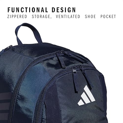 adidas Stadium 4 Soccer Backpack – Team Sports Bag with Ball Pocket, 36L - color: Navy Blue 2/4.0