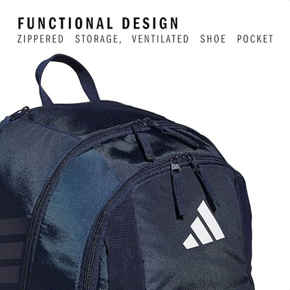 adidas Stadium 4 Soccer Backpack – Team Sports Bag with Ball Pocket, 36L - color: Navy Blue 2/4.0