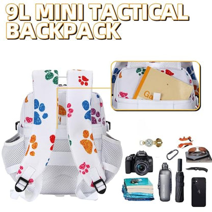 9L Mini Tactical Backpack for Men and Women Tactical Backpack Small for Hiking Small Tactical Bag Fitness Pack - color: Colorful Cat's Paw