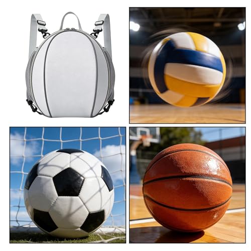 Soccer Backpack, With Smart Storage Solution, 19x25x31cm, Mult-Purpose Ball Bag, Multipurpose Sports Backpack, Waterproof Material, For Volleyball, Gym, Daily Use, Travel, School, Competition, Youth - size: Gray