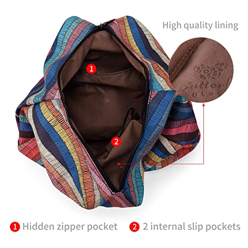 Black Butterfly Premium Backpack for Women, Bohemia Style Fashion Casual Daypack Backpack, Small Backpack Purse (0050-multicolor Plus) - color: 0050-multicolor Plus