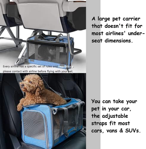 GAPZER Pet Carrier for Large and Medium Cats, Soft-Sided Pet Carrier for Big Medium Cats and Puppy, Dog Carriers Cat Carriers Pet Privacy Protection Travel Carriers - color: Blue