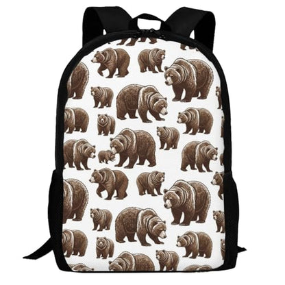 Sturdy Polyester Shoulder Pack Cute Bears, Anti Theft Spacious Camping Rucksack Casual Daily Bag for Men Women Fitness Outdoor Activity - color: Design (1329)