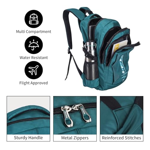 goldwheat School Backpack For Teen Boys, Lightweight Water-Resistant Boys Bookbag With Computer Compartment Fits 15.6" Laptop - color: Dark Green