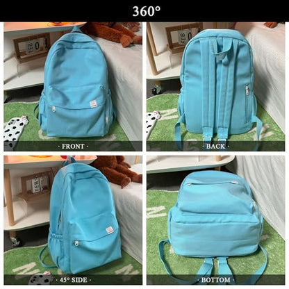 Cute Aesthetic Backpack Y2K Simple Solid Color Kawaii Backpacks Travel Laptop Backpack (Yellow) - color: Yellow
