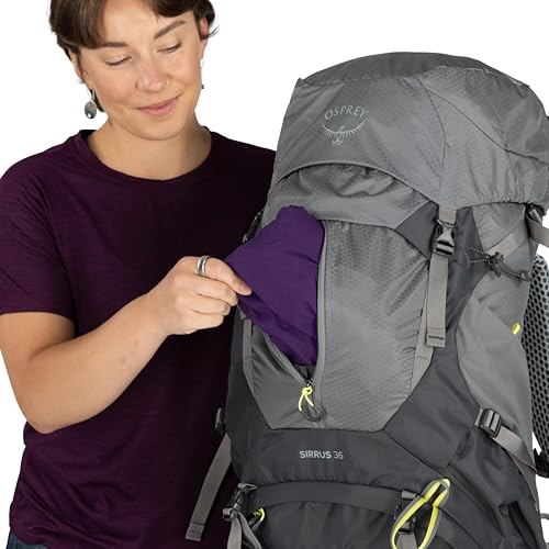 Osprey Sirrus 36L Women's Hiking Backpack - Lightweight Backpacking Pack with Waterproof Raincover - Camping Bag, Purple Dusk - color: Purple Dusk, size: 36L