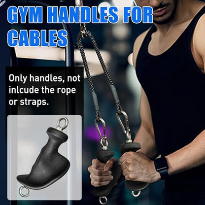 BLUSLM Ergonomic Tricep Rope Pulldown Attachments, Upgraded 27 32 40 & 47 Inch Extra Long Triceps Rope Cable Attachments for Gym, LAT Pull Down Bar for Cable Machine, Tricep Workout Cable Attachments - color: CABLE HANDLES-02