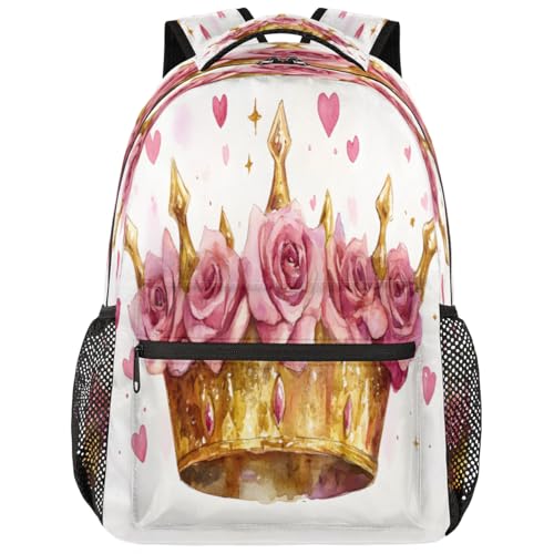 Gold Crown Laptop Backpack for Women 17 inch Backpacks Lightweight Computer Bag Rucksack Casual Daypack Work Travel - color: Multicolor-5