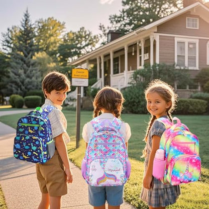 RHCPFOVR Kids Backpack for Girls - Girls Backpack 3-8 Ages Mermaid for Kids 15 Inch School Bookbag for Kindergarten Elementary School Bookbag for Girl 1st 2nd Grade - style: Mermaid