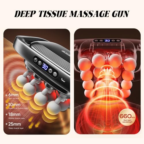 16 Head Deep Tissue Back Massager for Pain Relief, Multi Head Massager for Neck Shoulder, Massage Cushion with Red Light, Adjustable Intensity for Chair Home Office Car, Gifts for Men - size: 16 Head