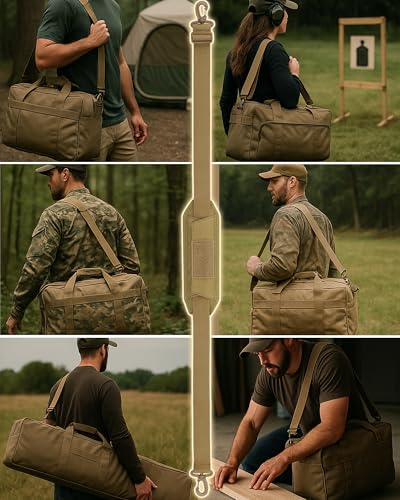WYNEX Shoulder Strap, 55 inch Universal Bag Strap Replacement with Pad - color: Khaki, size: 2“ Strap