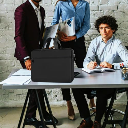 Laptop Bag 15.6 Inch, Durable Briefcase Handbag Protective Computer Case with Front Pocket, Water Resistant Carrying Laptop Sleeve Compatible with HP, Dell, Lenovo, Asus, Black