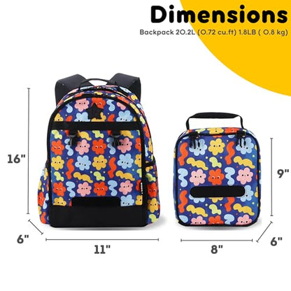 J World Duet Kids Backpack & Lunch Box Set For Boys & Girls Pre-K to Elementary School, Baby Cloud - color: Baby Cloud