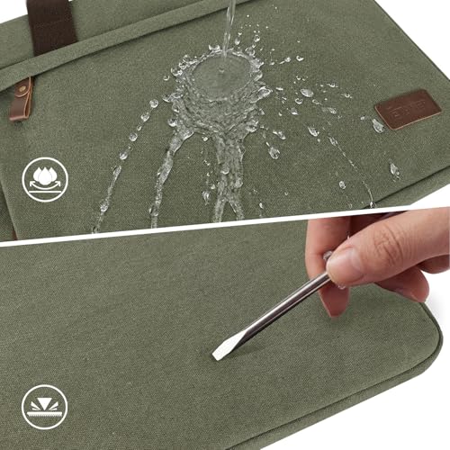 ESTARER Laptop Bag 17-17.3 Inch, Computer Bags for Men Water-resistant Canvas Laptop Case Slim Laptop Sleeve Fits Hp/Dell/Asus/Lenovo/Acer, Green - color: Green, size: 17-17.3 Inch