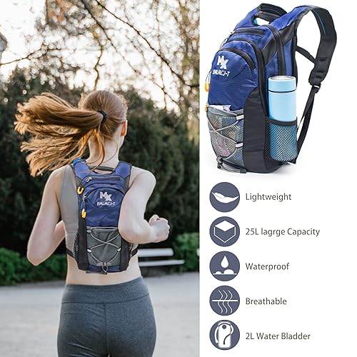 Water Backpack Hydration Backpack with Bladder Lightweight & Waterproof Hydration Pack for Hiking, Cycling, Running,Climbing Outdoorer ,Gift for dad - color: BLUE