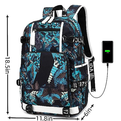 Txiujou Basketball Player 23 Student School Bag, Laptop Backpack, Ultra-Light Travel Bag, For Men And Women (Blue-Green2) - color: Blue-green2