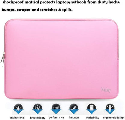 14 Inch Laptop Sleeve, Resistant Neoprene Laptop Sleeve/Notebook Computer Pocket Case/Tablet Briefcase Carrying Bag for 14 inch HP, Lenovo, Asus Notebook, Ultrabook, Pink - color: pink, size: 14 inch
