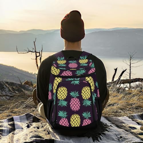 Tropical Pineapples Fruits Cooler Backpack Insulated Leak Proof Beach Cooler Bag Soft Lunch Picnic Hiking Camping Backpack Cooler - color: silver4