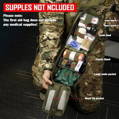 Molle ifak Pouch Empty First aid kit Bag for Outdoor Tactical Medical Pouch - color: RED