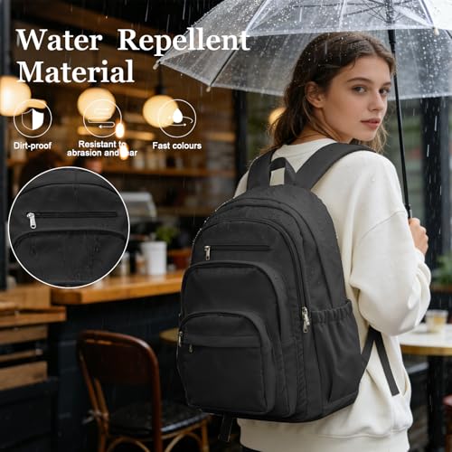 Black College Backpack For Women Men,Lightweight High School Bag,School Backpack With Lots Of Pockets,Cute Bookbag For Teens Boys Girls,Casual Daypack Backpack For School - color: A1-black