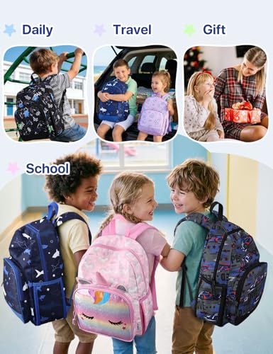 VASCHY Kids Backpacks, 12L Toddler & 17.5L School Backpacks, Lightweight Water-Resistant for Boys and Girls Ages 3-12 - color: Racing Blue-s, size: Small
