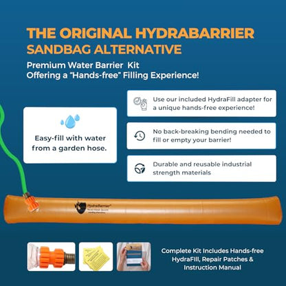 Watershed Innovations Best Sandbag Alternative - Hydrabarrier Standard 12 Foot Length 4 Inch Height. - Water Diversion Tubes that are the Lightweight, Re-usable, and Eco-Friendly - Bulk - 2 Pack - size: 12ft - 2 Pack
