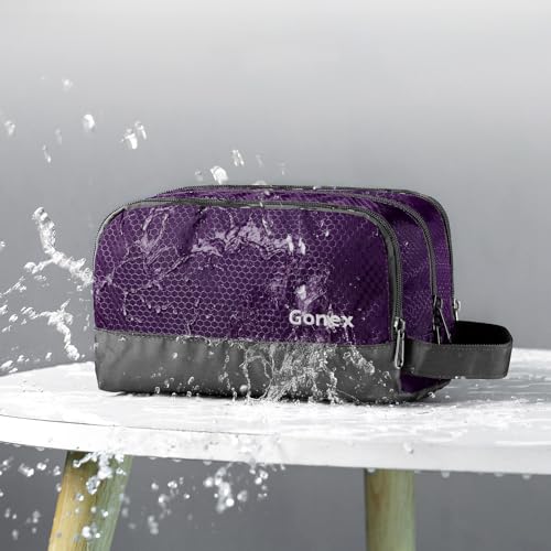 Gonex Travel Toiletry Bag Nylon, Shaving Bag Toiletry Organizer Deep Purple - color: Deep Purple
